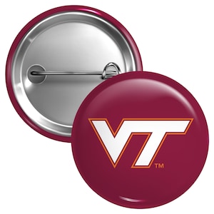 Virginia Tech Hokies Button Pin Officially Licensed - 3 Size Options