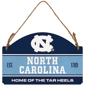 UNC Tar Heels Flat Wood Sign with Hanging String - Officially Licensed Collegiate Product
