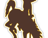 Wyoming Cowboys Mascot Vinyl Decal Sticker - 4 Inches, Officially Licensed, Fade Resistant - View #2