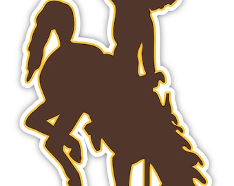 Wyoming Cowboys Vinyl Mascot Decal Sticker Officially Licensed
