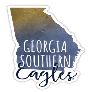 Georgia Southern Eagles Vinyl Sticker - Watercolor State Design