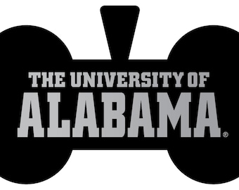 Alabama Crimson Tide Dog Tag Matte Black Bone-shaped Engraved Officially Licensed