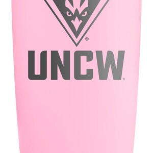 North Carolina Wilmington Seahawks Offic. LIC. 16 oz Engraved Stainless Steel Tumbler Pink