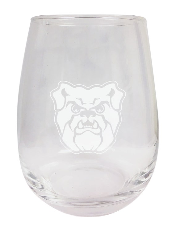 Butler Bulldogs 15oz Engraved Stemless Wine Glass Officially Licensed