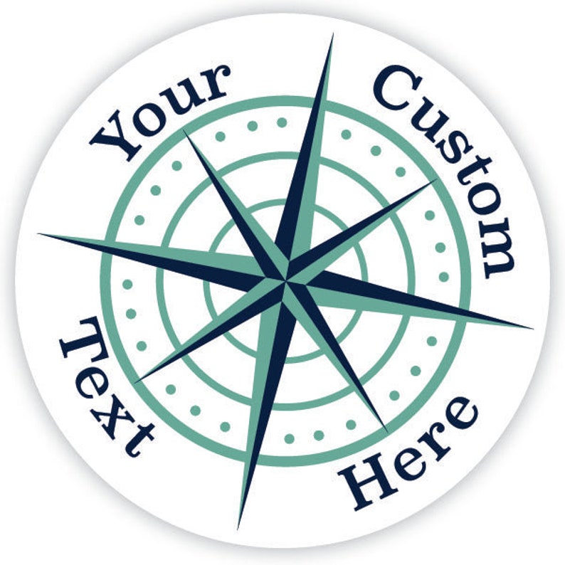 Custom Decal or Magnet Compass Coordinates Latitude Longitude Design ...