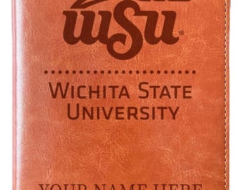 Wichita State Shockers Customizable Engraved Leatherette Journal Officially Licensed