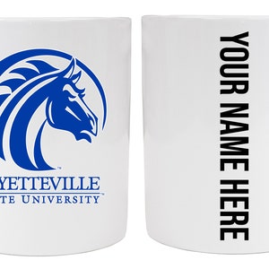 Fayetteville State University 8 oz Ceramic Mug with Customizable Name on the Back