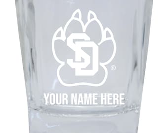 South Dakota Coyotes Custom College 10 oz Glass Etched