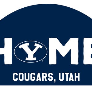 Brigham Young Cougars Wood Sign with String