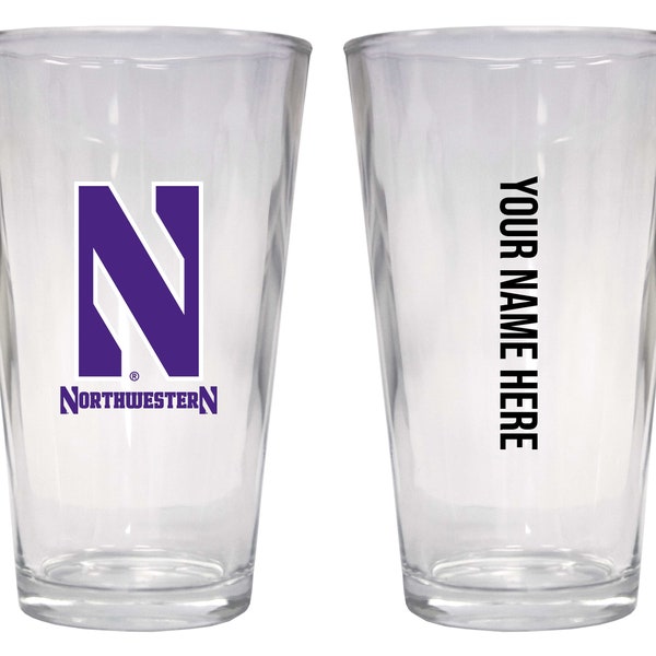 Northwestern University Wildcats Customizable 16 oz Pint Glass Officially Licensed