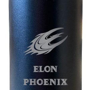 Elon University 32 oz Engraved Insulated Stainless Steel Water Bottle with Screw on Lid