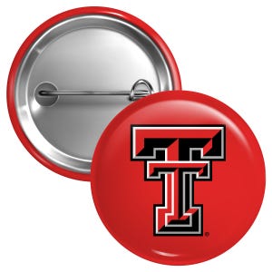 Texas Tech Red Raiders Button Pin Officially Licensed - 3 Size Options