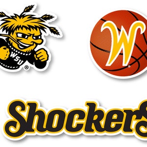 Wichita State Shockers Set of 3 Stickers - 4 Inches Each