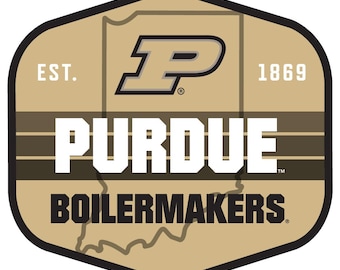 Pegatina/imán de vinilo con fondo panorámico de los Purdue Boilermakers - Producto con licencia oficial