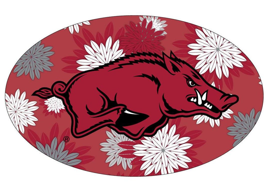 Razorback Pattern Arkansas Razorbacks Pattern Oval Magnet - Etsy