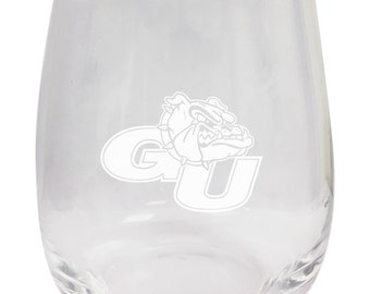Gonzaga Bulldogs 15oz Engraved Stemless Wine Glass Officially Licensed