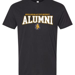 North Carolina A&T State Aggies Officially Licensed Unisex Cotton T-Shirt – Large Front Alumni Design Black