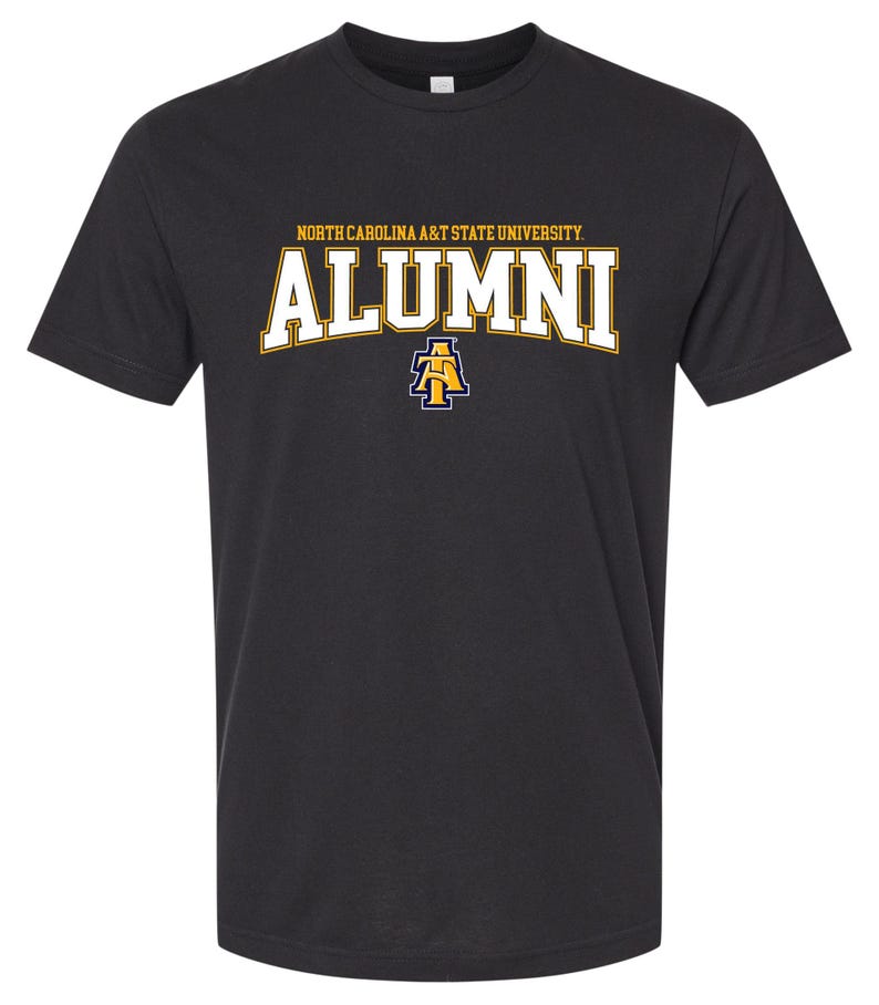 North Carolina A&T State Aggies Officially Licensed Unisex Cotton T-Shirt – Large Front Alumni Design Black