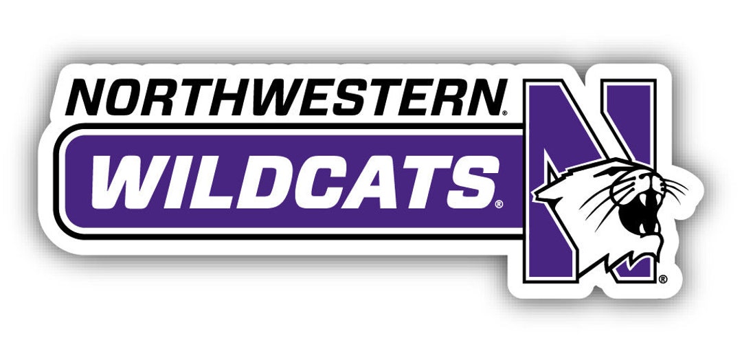 Northwestern University Wildcats 4 Inch Wide Colorful Vinyl Decal