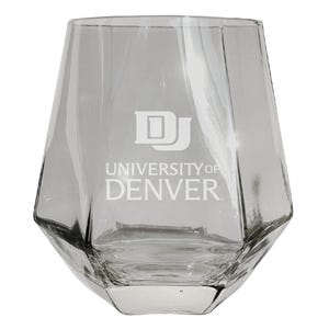 University of Denver Pioneers 10 oz Engraved Diamond Wine Glass