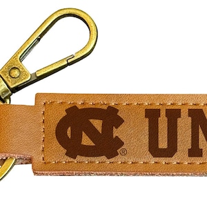 UNC Tar Heels Leather Keychain 3.25"� Long Officially Licensed Collegiate Product Single