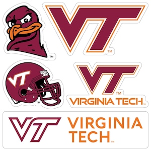 Virginia Tech Hokies Officially Licensed College Sticker Multipack - School Spirit Decal Set