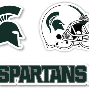 Michigan State Spartans Set of 3 Stickers - 4 Inches Each