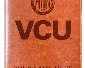 Virginia Commonwealth Customizable Engraved Leatherette Journal Officially Licensed