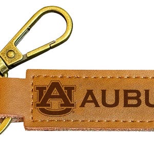 Auburn Tigers Leather Keychain 3.25&quot; Long