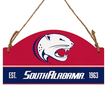 University of South Alabama Flat Wood Sign with Hanging String - Officially Licensed Collegiate Product