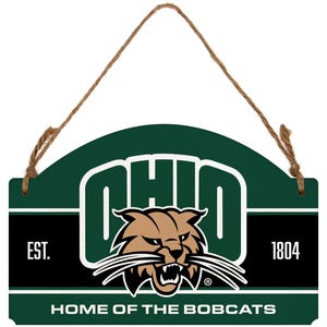 Ohio University Flat Wood Sign with Hanging String - Officially Licensed Collegiate Product
