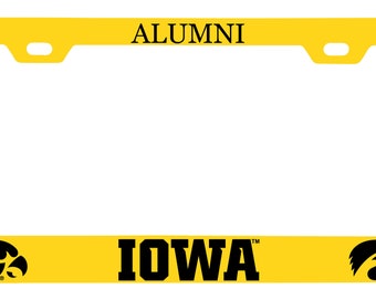 Iowa Hawkeyes College Alumni Metal License Plate Frame Officially Licensed