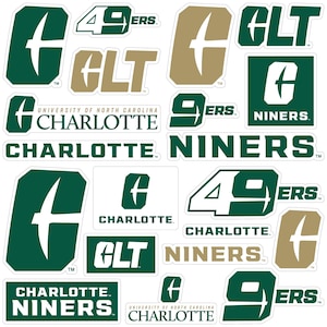 North Carolina Charlotte Forty-Niners Officially Licensed College Sticker Multipack - School Spirit Decal Set 20-Pack