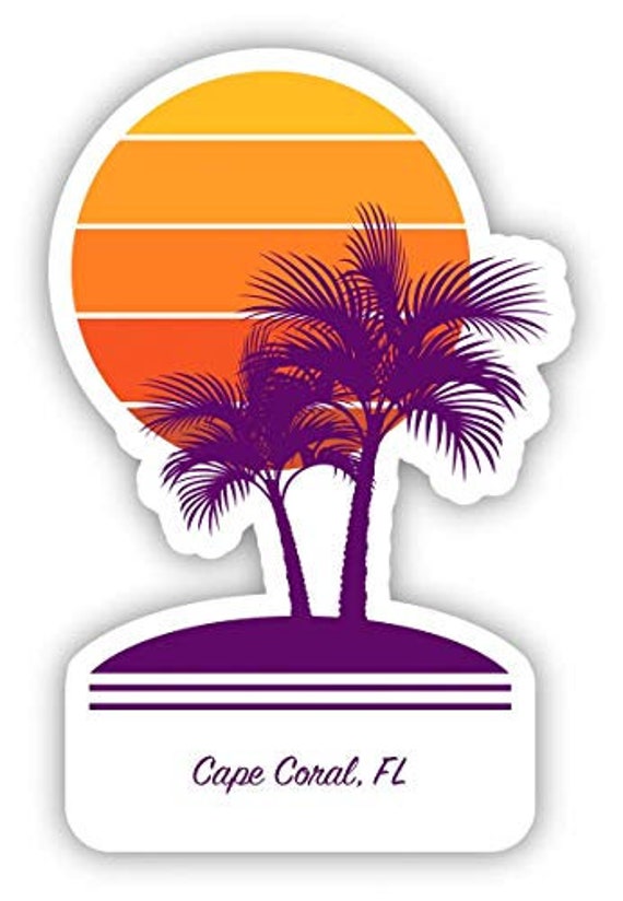 Cape Coral Florida Souvenir 4 Inch Vinyl Decal Sticker Palm Etsy