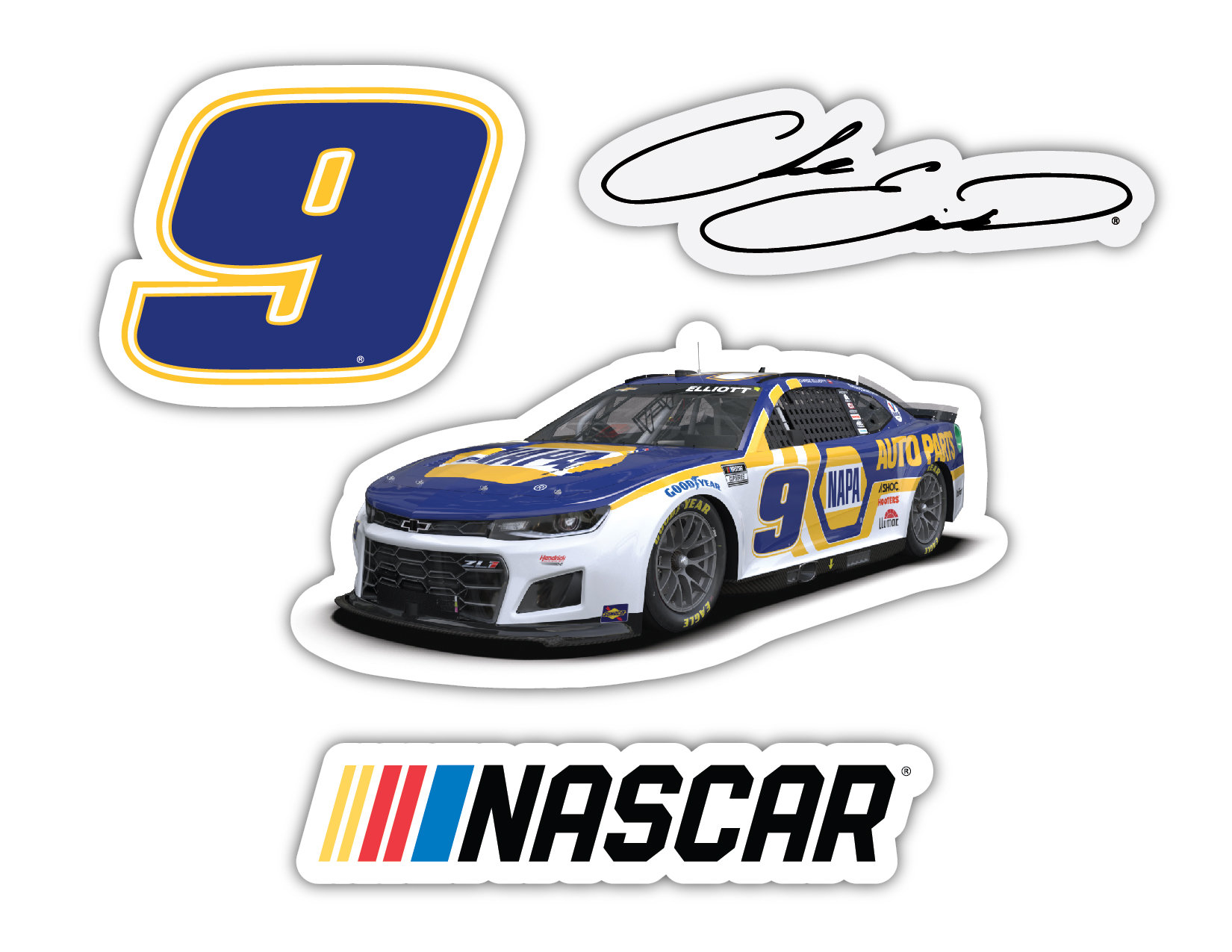 Chase Elliott #9 NASCAR Cup Series Pack Laser Cut Decal ...