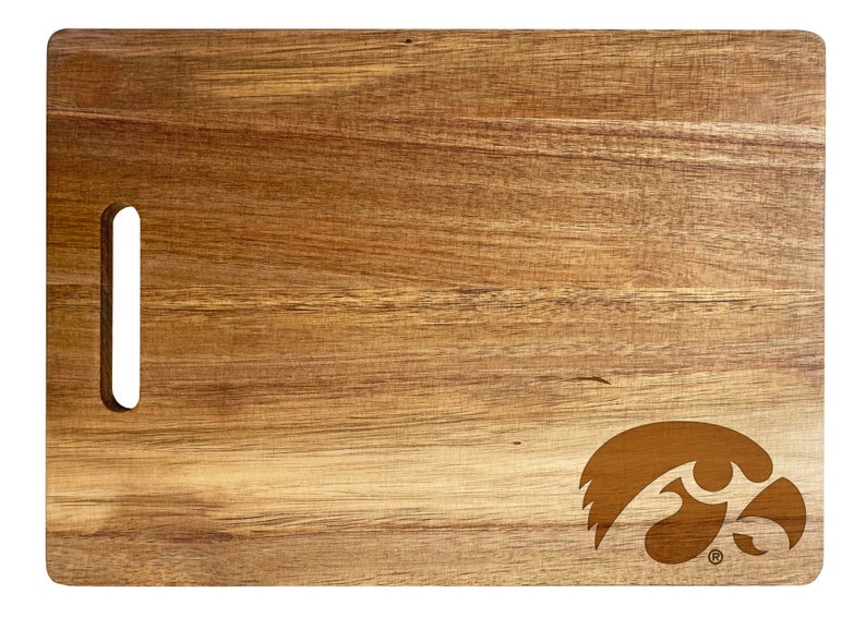 Iowa Hawkeyes Engraved Wooden Cutting Board - Thumbnail 2