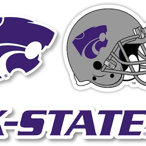 Kansas State Wildcats Set of 3 Stickers - 4 Inches Each