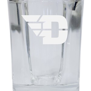 Dayton Flyers 2 oz Engraved Square Shot Glass Officially Licensed