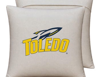 Toledo Rockets Officially Licensed 18" x 18" Throw Pillow Cover – Medley or Logo Design
