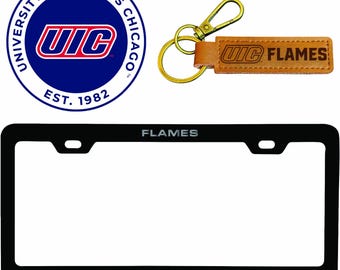 University of Illinois at Chicago Offic. Lic. Auto Pack – License Plate Frame, Keychain, Set of 2 Stickers