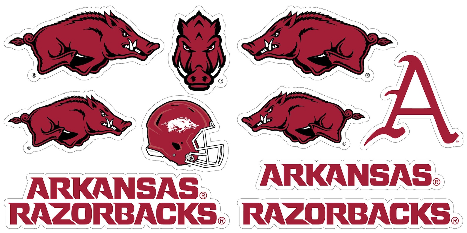 Arkansas Razorbacks Officially Licensed College Sticker Multipack ...