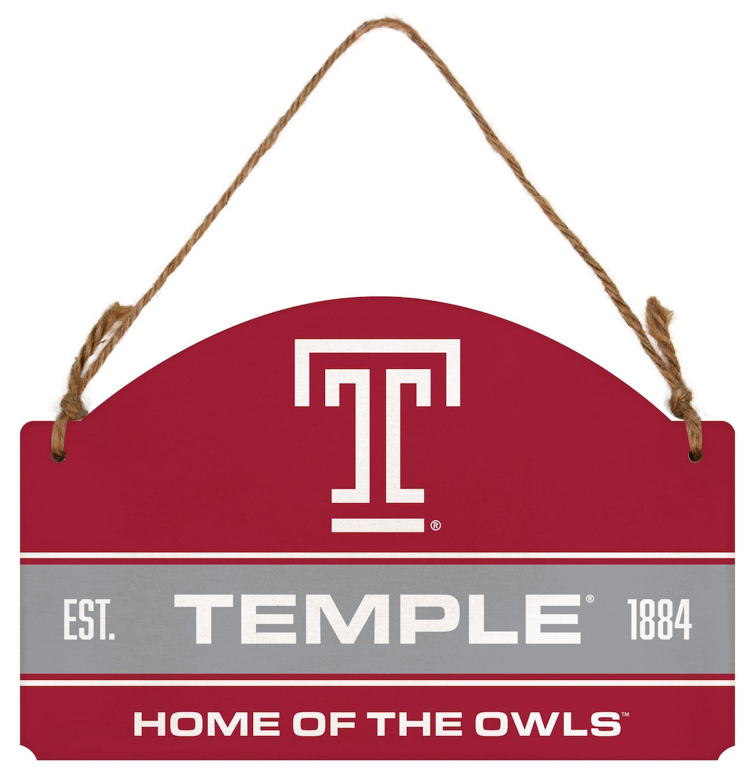 Temple Sign Hard Temple University Flat Wood Sign With Hanging String - Officially ...