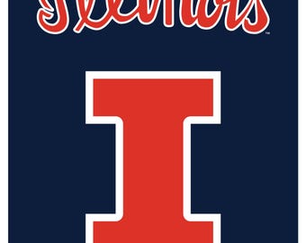 Illinois Fighting Illini Blue Officially Licensed Vintage Poster - Multiple Sizes Available