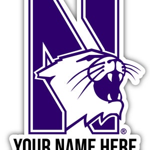 Personalized Customizable Northwestern University Wildcats Vinyl Decal Sticker Custom Name