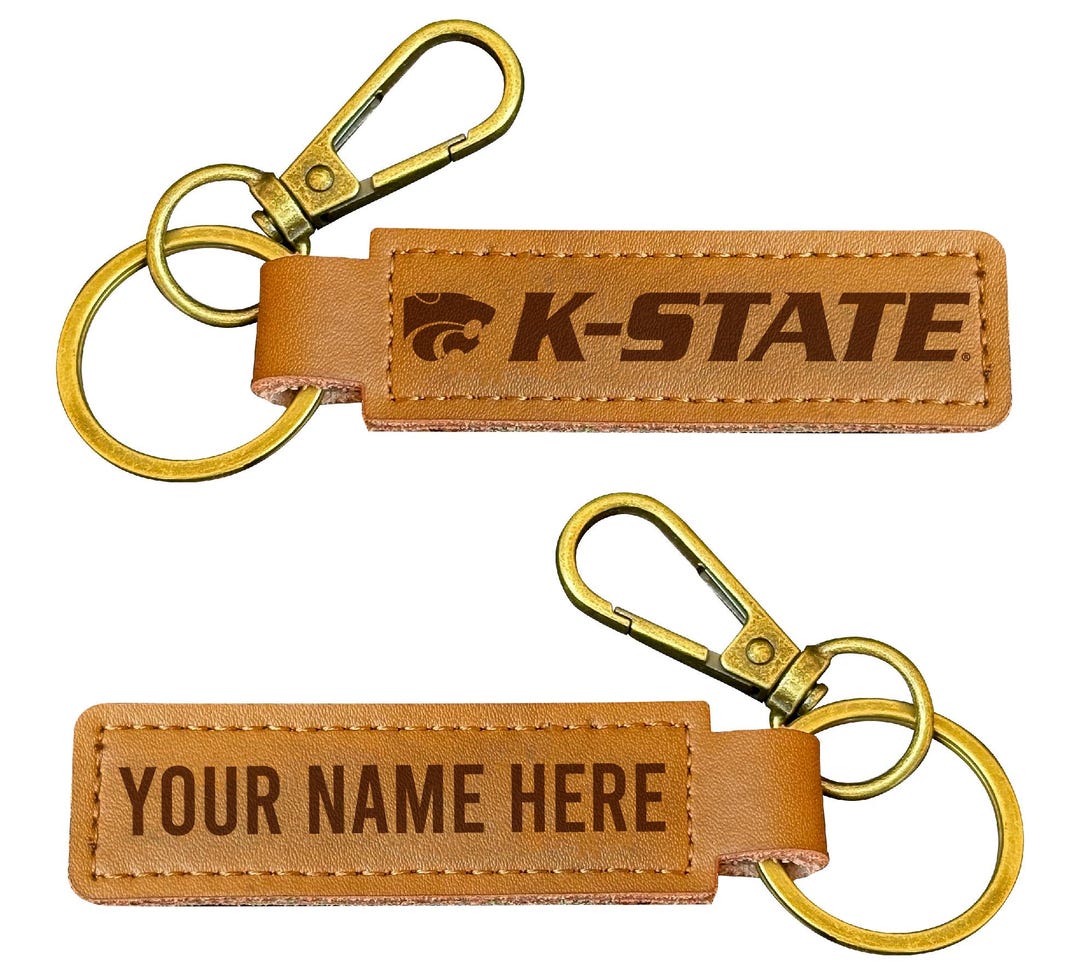Keychains Kansas Kansas State Wildcats Leather Keychain 3.25