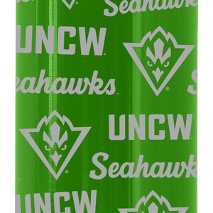Vaso térmico de 24 oz con tapa de rosca, grabado y con licencia oficial de los North Carolina Wilmington Seahawks. Green