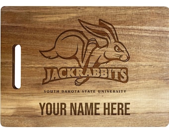 South Dakota State Jackrabbits Custom Engraved Cutting Board 10" x 14" Acacia Wood Officially Licensed