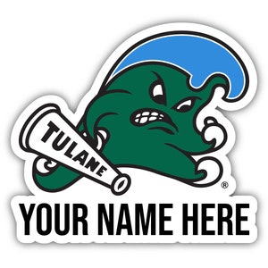 Tulane University Green Wave Customizable Vinyl Sticker - Multiple Sizes Available