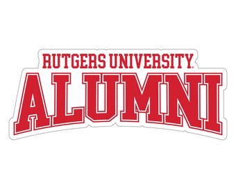 Calcomanía/imán de vinilo cortado a láser de exalumnos de los Rutgers Scarlet Knights - Licencia oficial