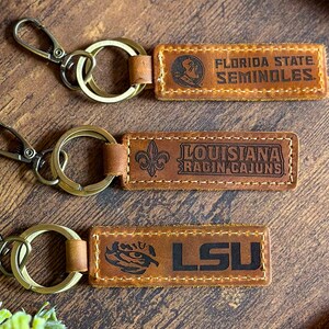 UNC Tar Heels College Alumni Leather Keychain – Officially Licensed image 4